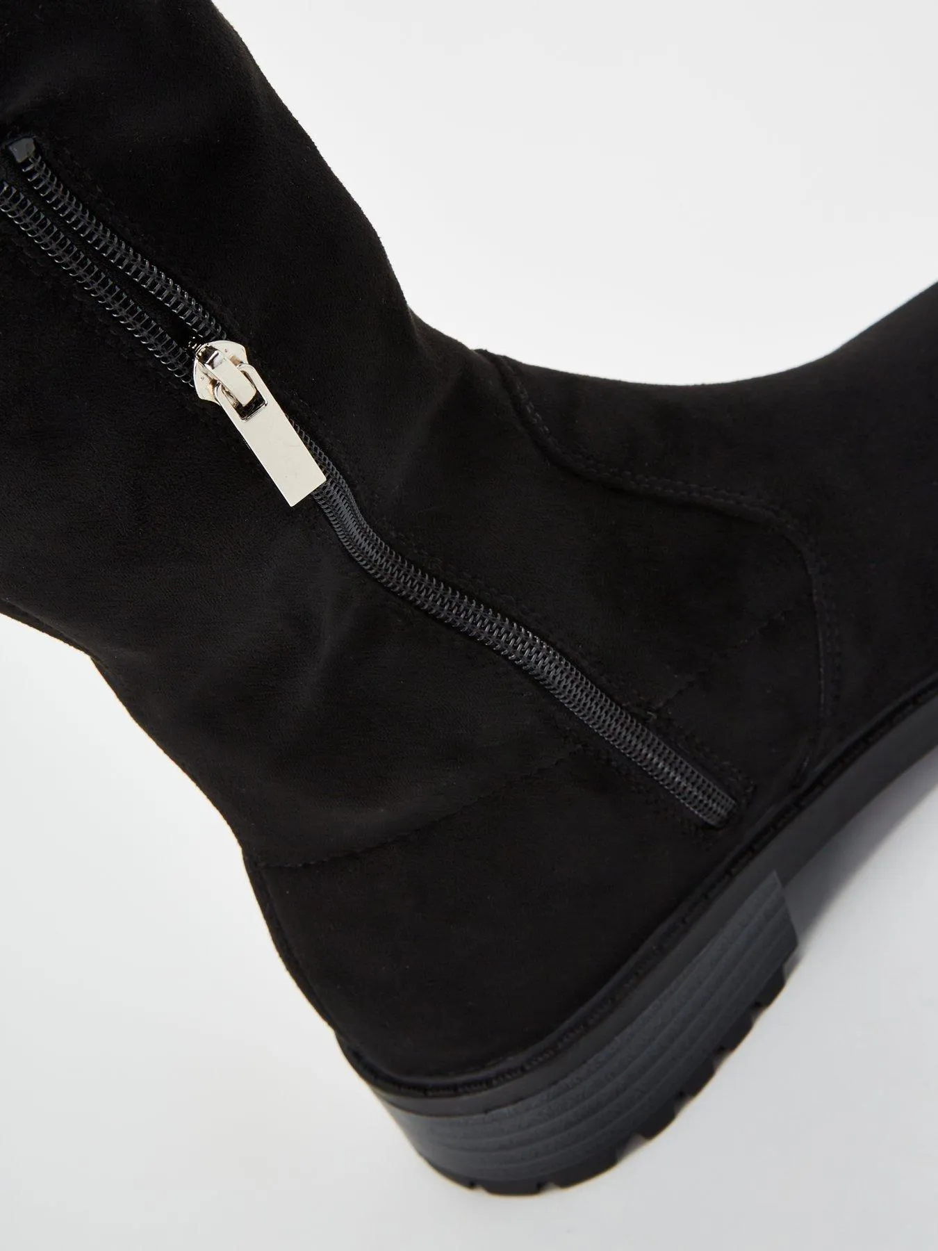 Everyday Over The Knee Stretch Back Boot - Black