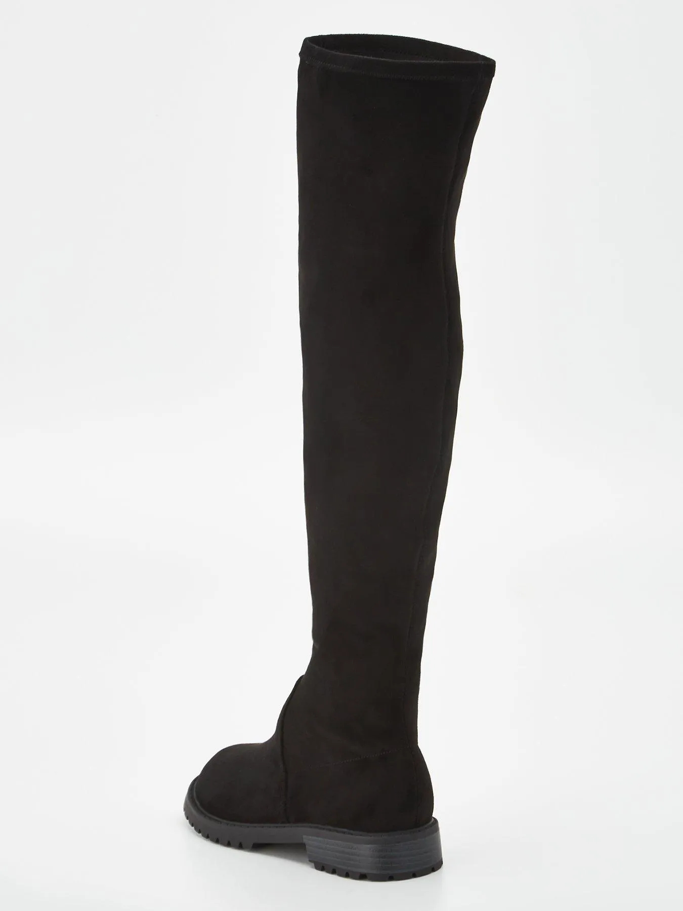 Everyday Wide Fit Over The Knee Stretch Back Boot - Black