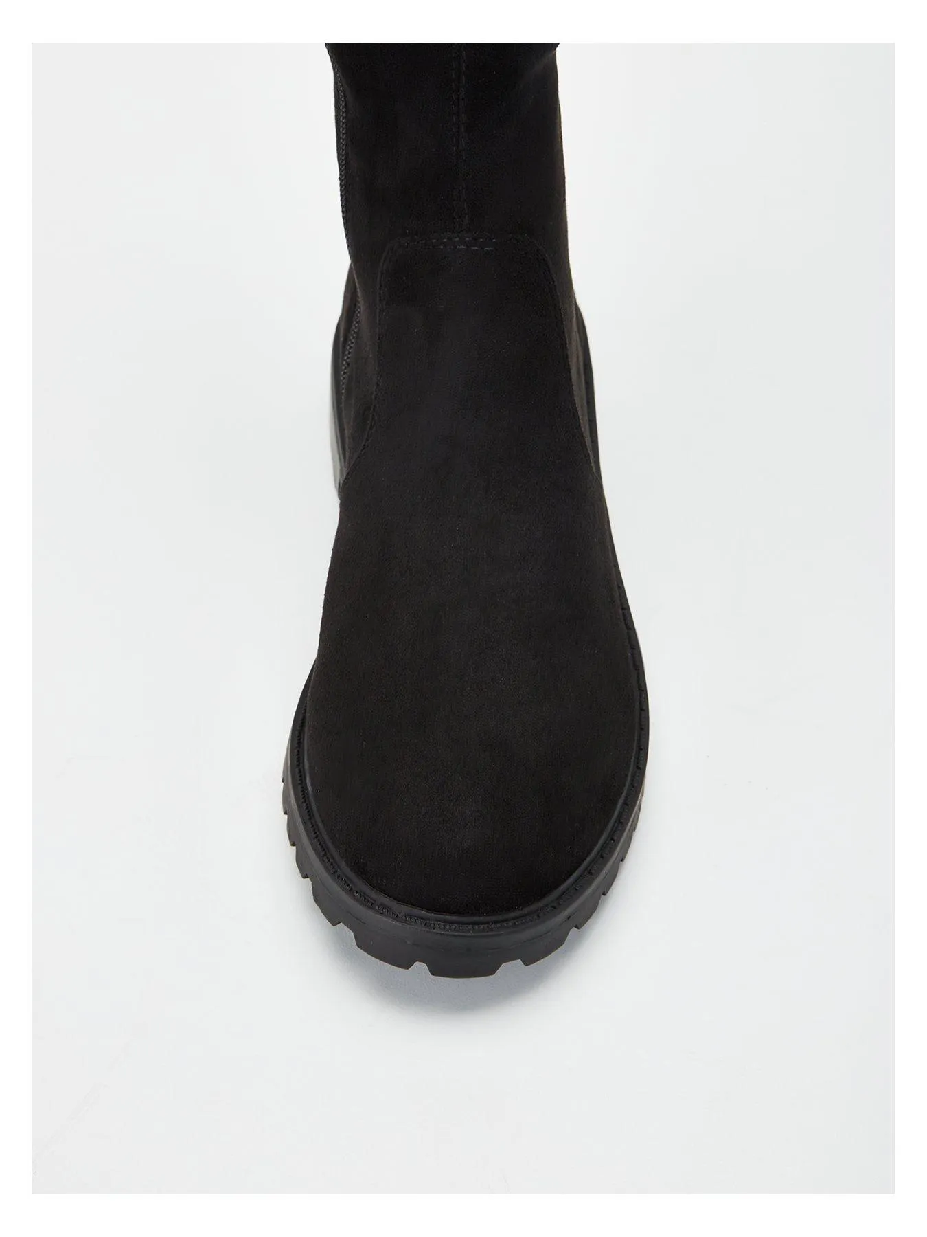 Everyday Wide Fit Over The Knee Stretch Back Boot - Black