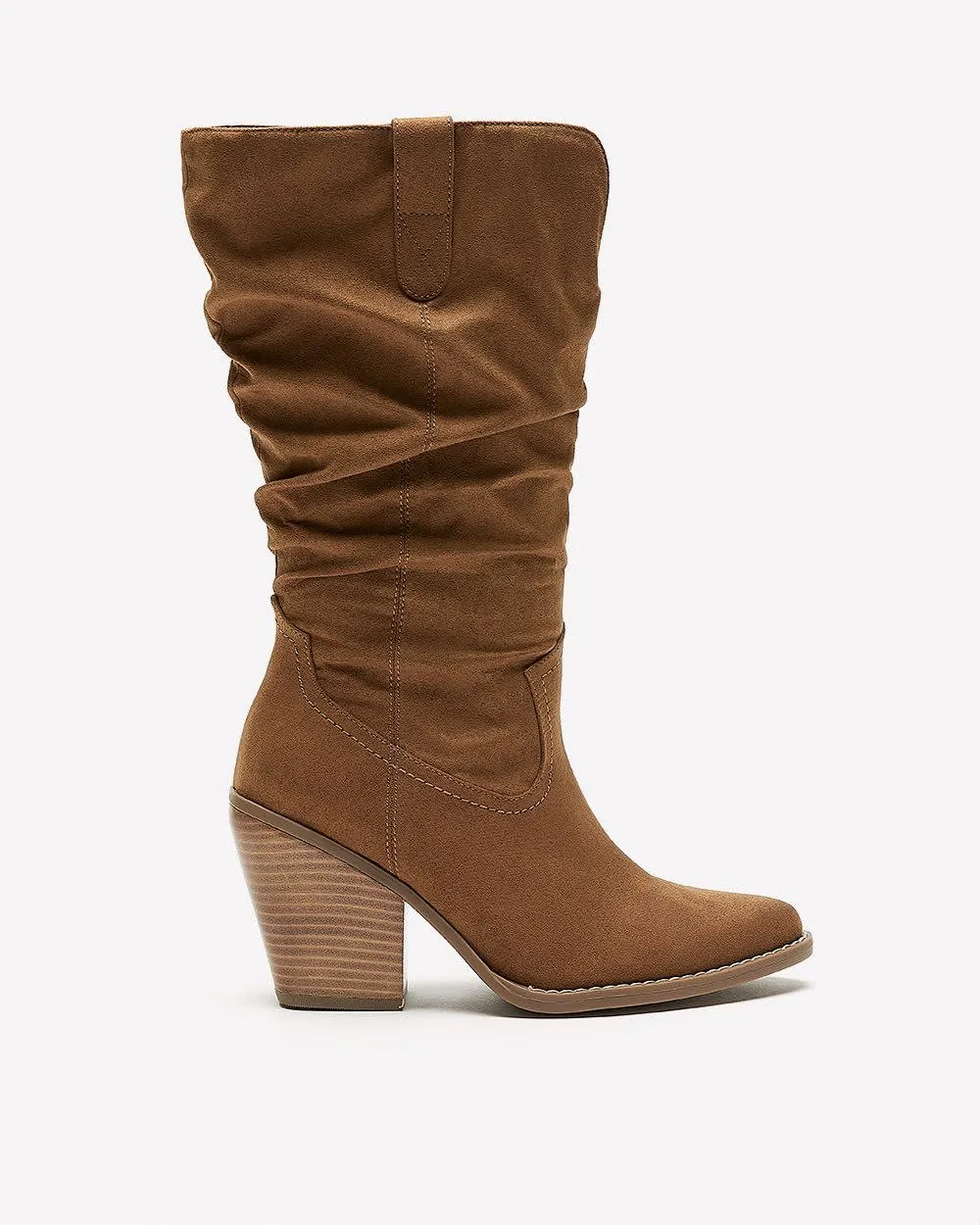 Extra Wide Width, Faux Suede Mid-Shaft Western Boot