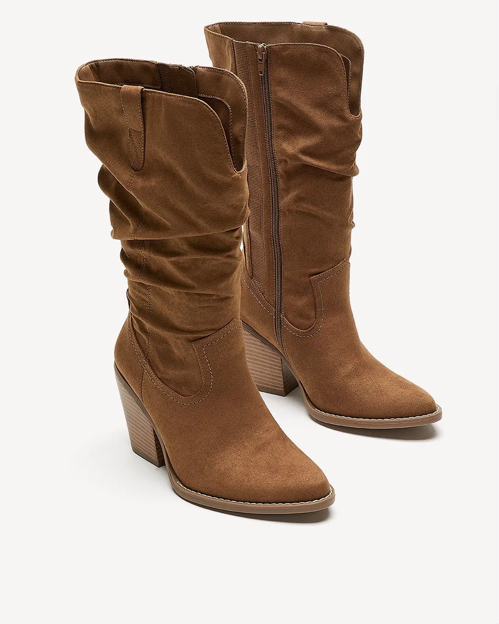 Extra Wide Width, Faux Suede Mid-Shaft Western Boot