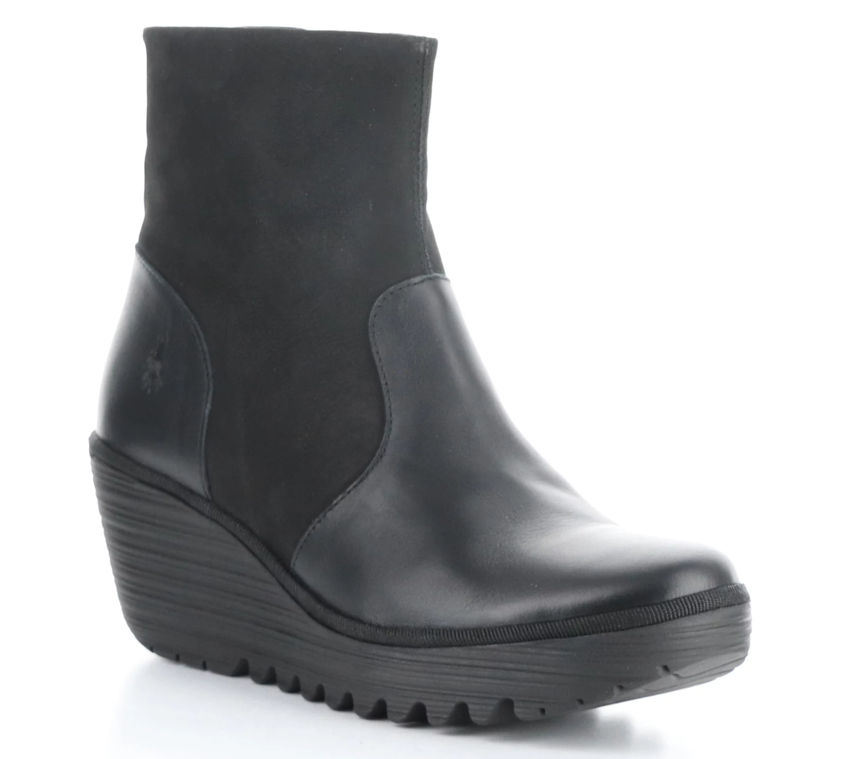 Fly London Leather/Suede Wedge Boot- Yuxi