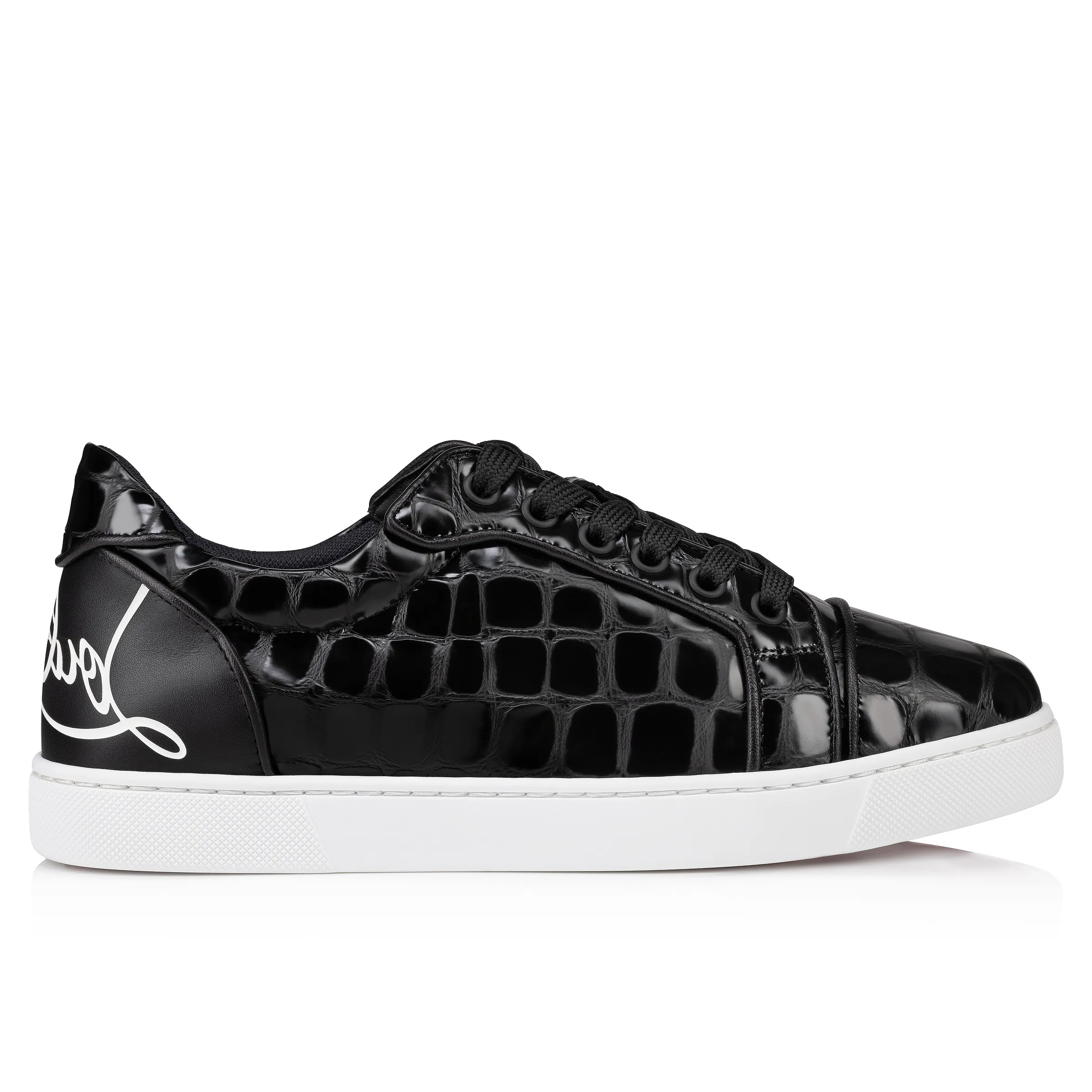 Fun Vieira Orlato Sneakers - Alligator embossed calf leather - Black - Women