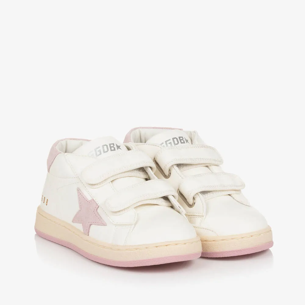 Girls White Leather High-Top Ballstar Trainers