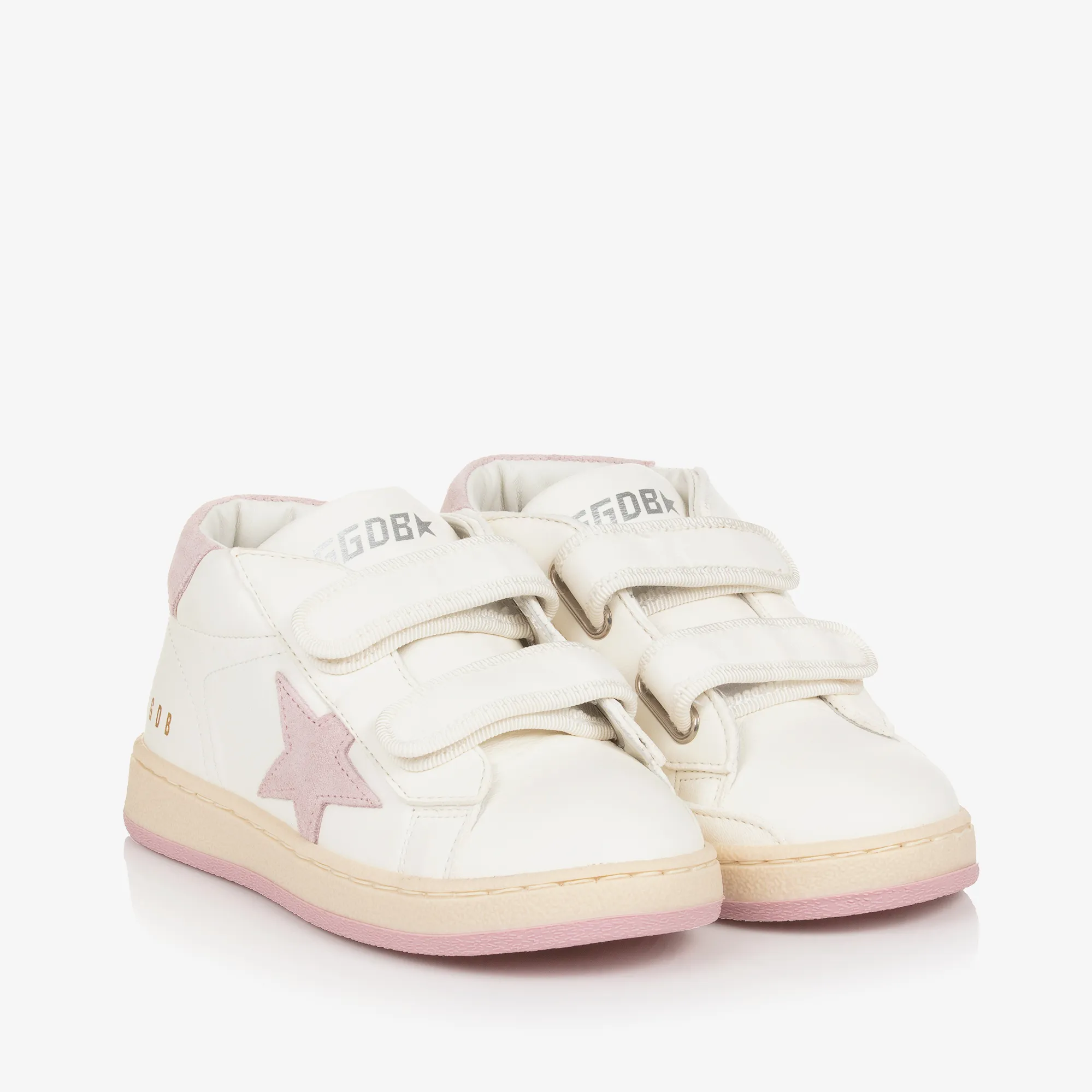 Girls White Leather High-Top Ballstar Trainers