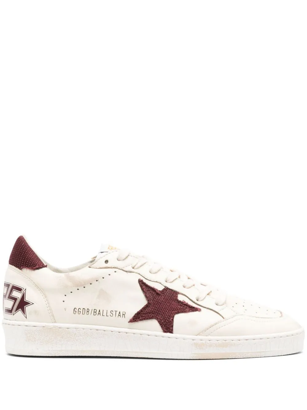 GOLDEN GOOSE Ballstar Beige and Bordeaux Men's Sneakers