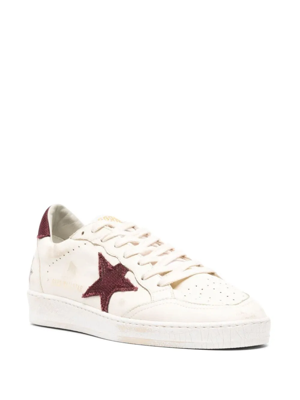 GOLDEN GOOSE Ballstar Beige and Bordeaux Men's Sneakers