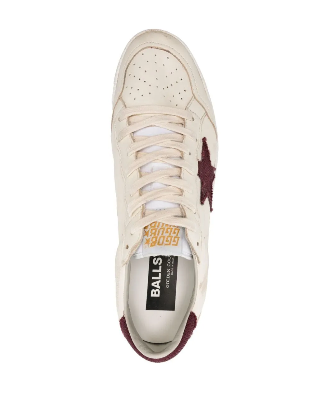 GOLDEN GOOSE Ballstar Beige and Bordeaux Men's Sneakers