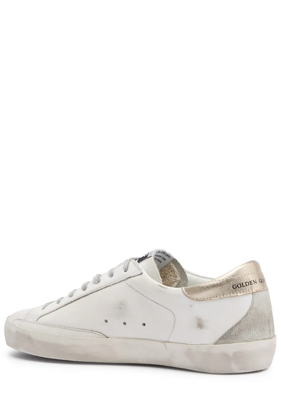 GOLDEN GOOSE Super-Star distressed leather sneakers  -                         -                     -                