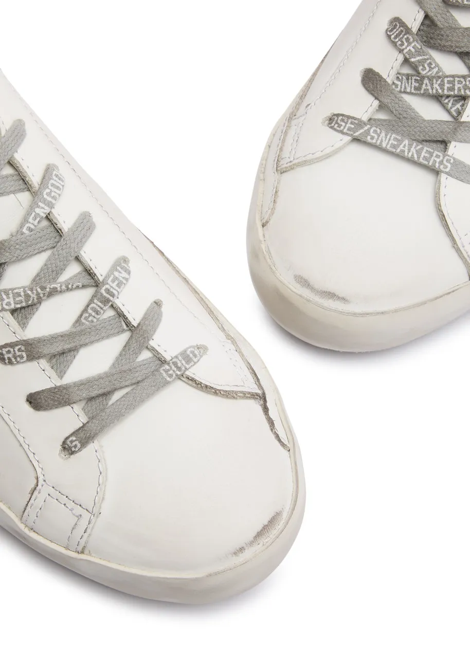 GOLDEN GOOSE Super-Star distressed leather sneakers  -                         -                     -                