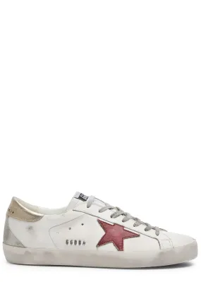 GOLDEN GOOSE Super-Star distressed leather sneakers  -                         -                     -                