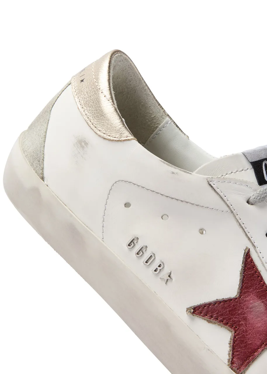 GOLDEN GOOSE Super-Star distressed leather sneakers  -                         -                     -                