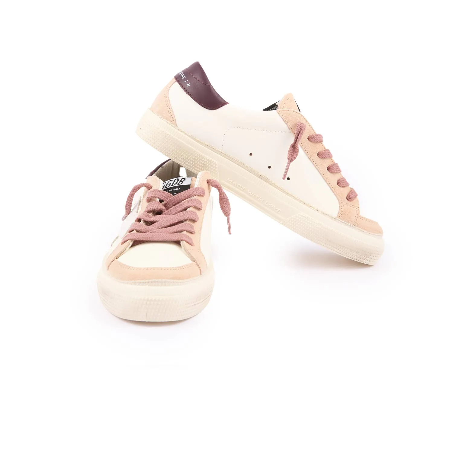 Golden Goose White, Pink And Purple May Sneakers For Teen Girls