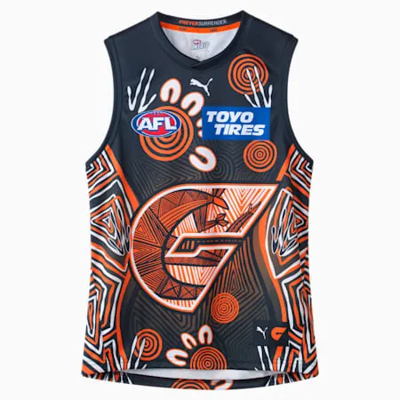 GWS Giants 2024 Men's Replica Indigenous Guernsey | PUMA White-Orange Tiger-GIANTS | PUMA Exclusion List | PUMA 