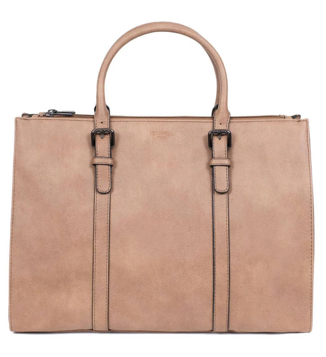 Handbag with 2 synthetic bark handles 316105