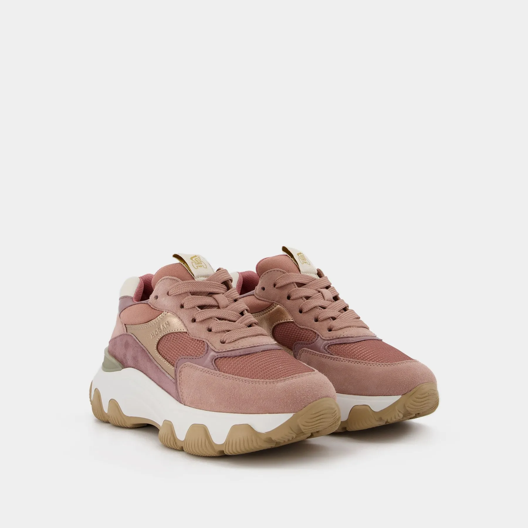 Hogan  Hyperactive Allacciato Sneakers in Pink Leather