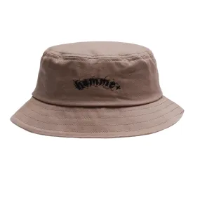 HOMME+ Gothic Print Bucket Hat Taupe