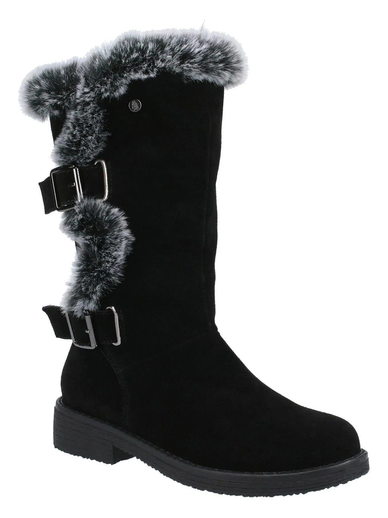 Hush Puppies Wide Fitting Megan Calf Boot - Black