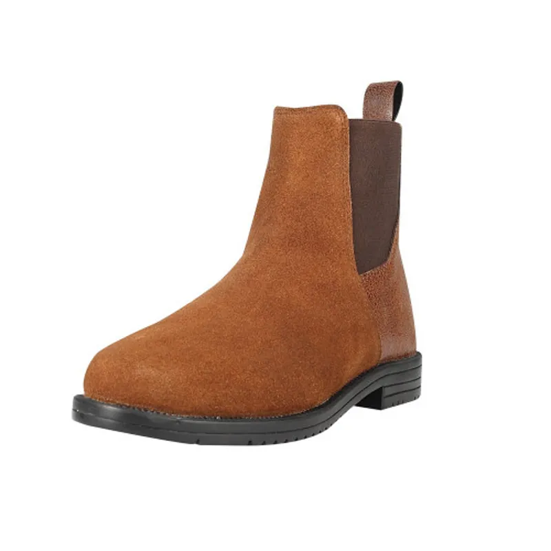 Hy Equestrian Junior Wheston Suede Jodhpur Boot in Brown - WEB EXCLUSIVE