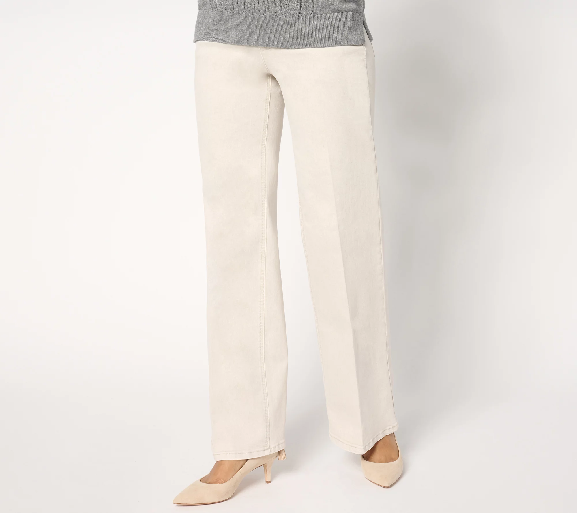 Isaac Mizrahi Live! Petite True Denim Color Pull On Trouser Jeans