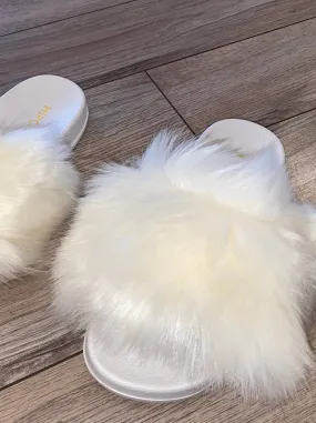 Ivory Faux Fur Slipper