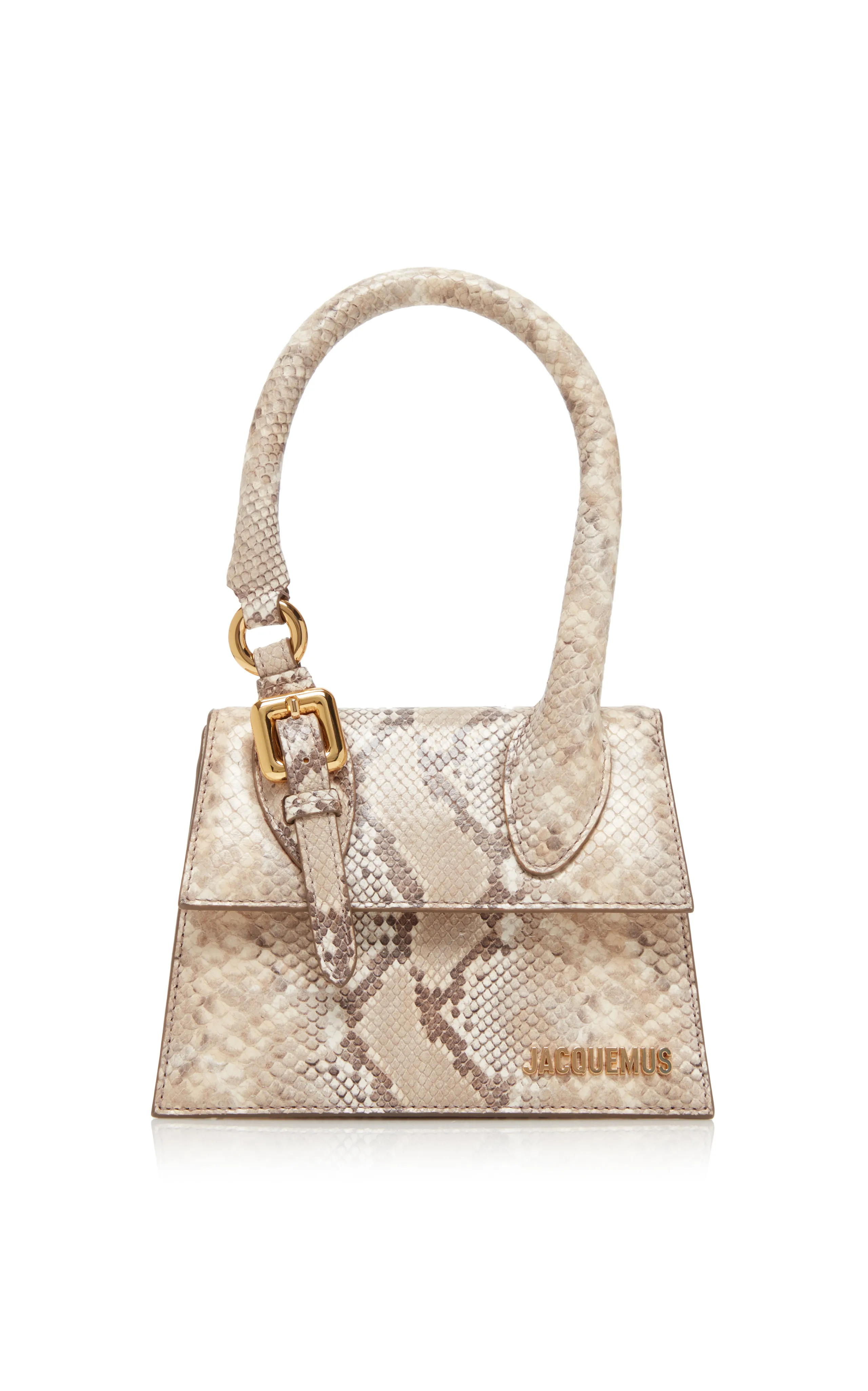 Jacquemus Le Chiquito Moyen Snake-Print Leather Bag