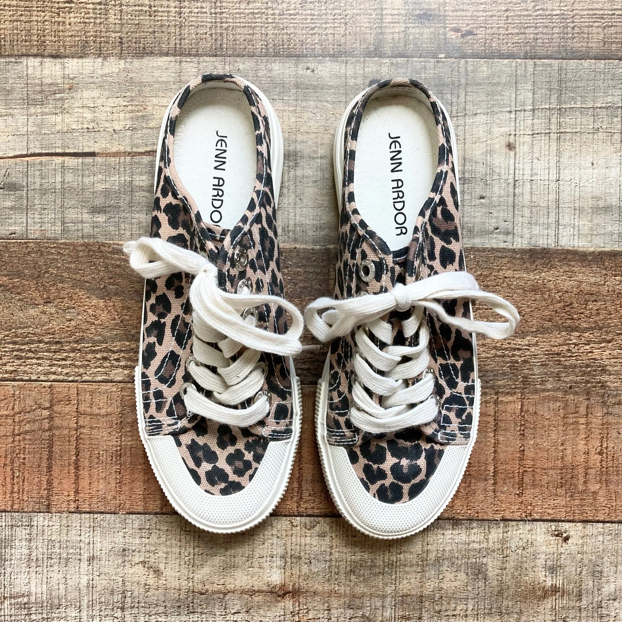 Jenn Ardor Animal Print with Laces Slip On Mule Sneakers- Size 8