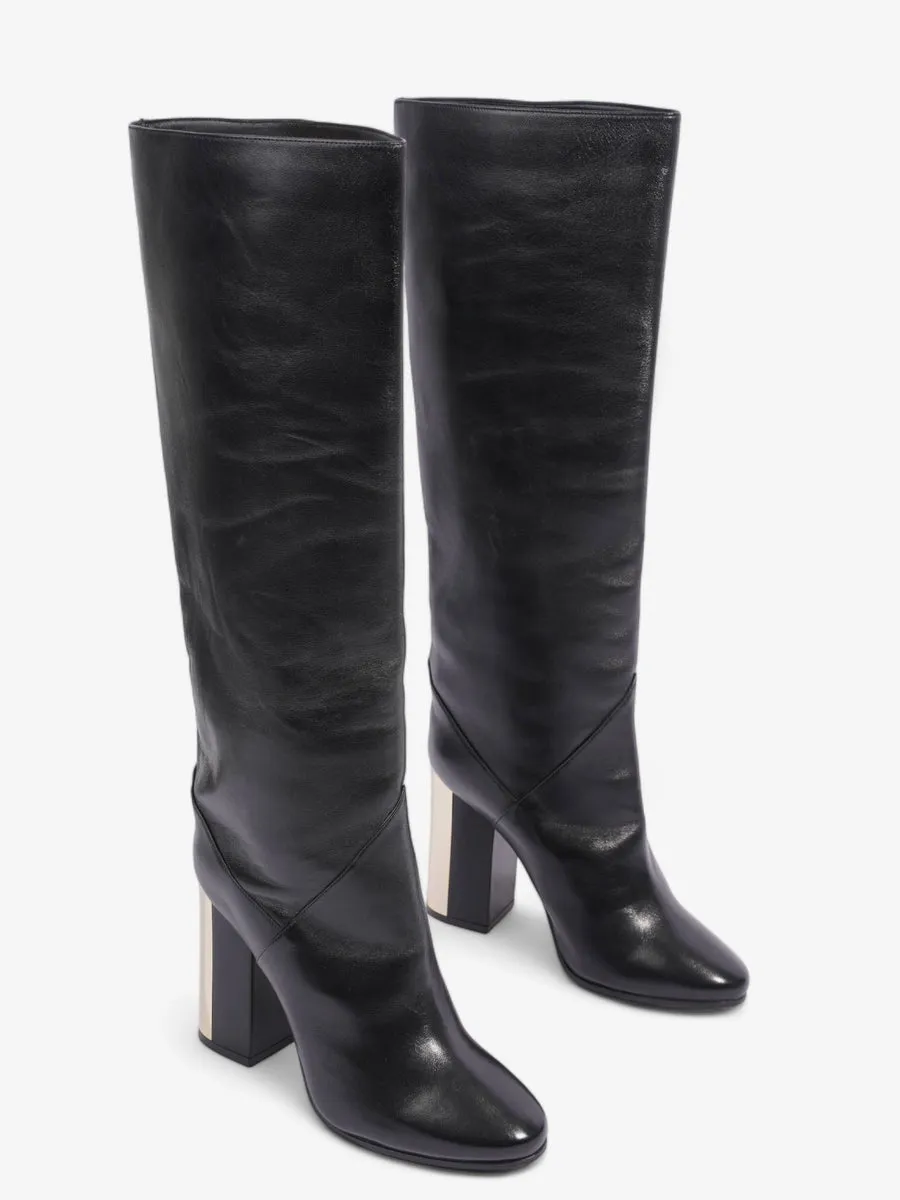 Jimmy Choo Rydea Boot 100 Black Leather EU 38 UK 5