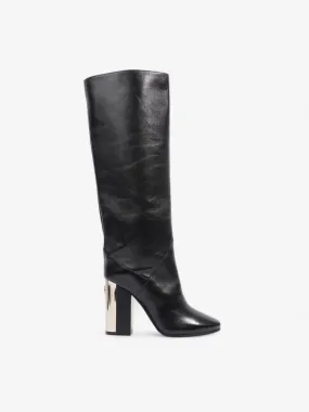 Jimmy Choo Rydea Boot 100 Black Leather EU 38 UK 5