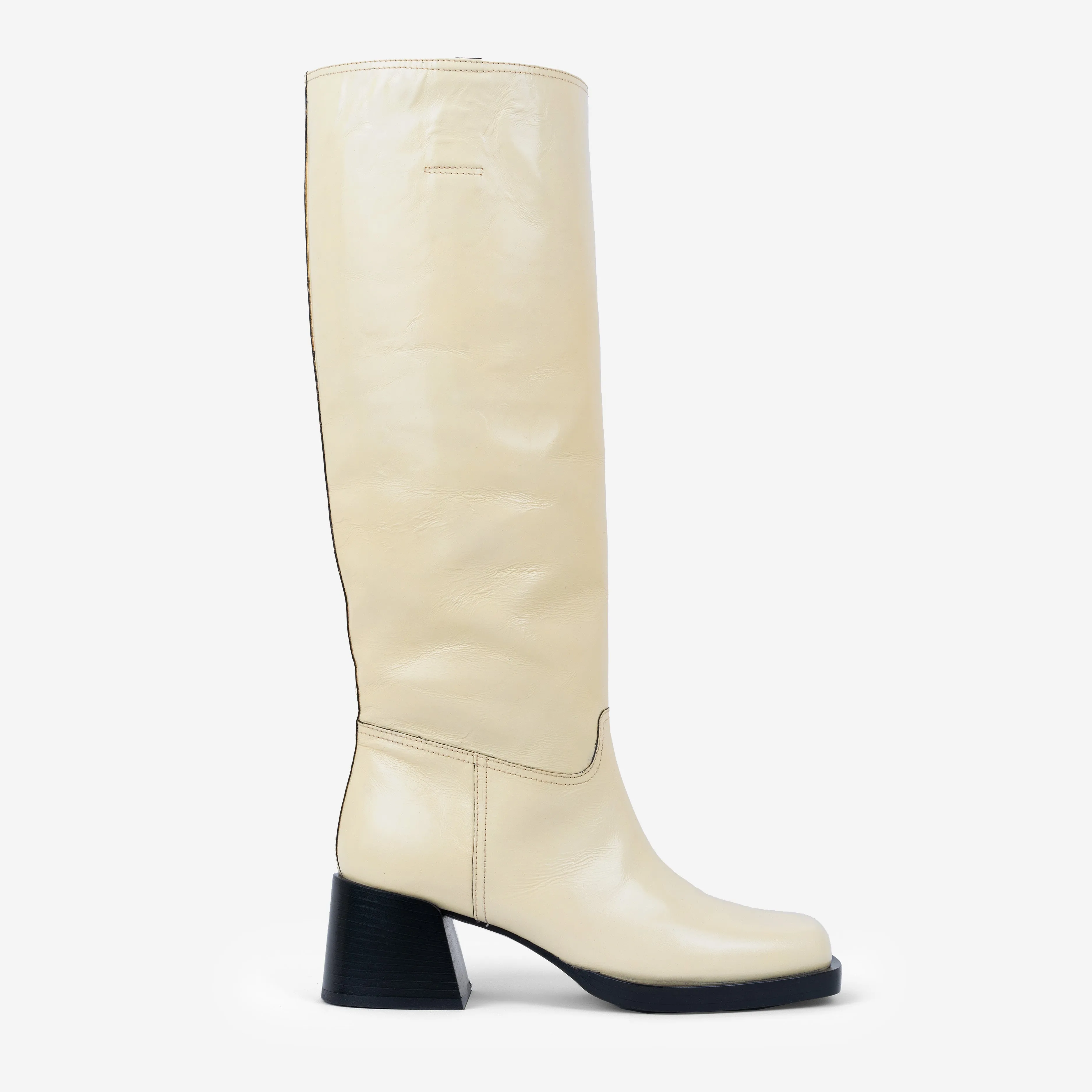 Joan High Boot Ivory Patent