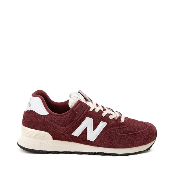 Journeys Mens New Balance 574 Athletic Shoe - Crimson / White Angora