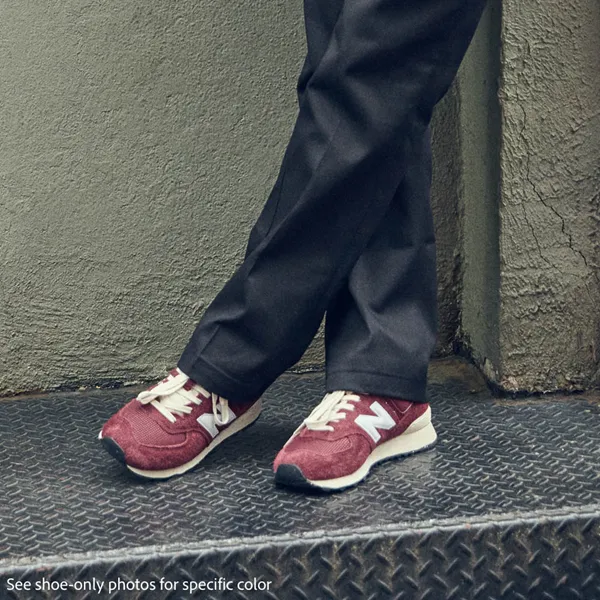 Journeys Mens New Balance 574 Athletic Shoe - Crimson / White Angora