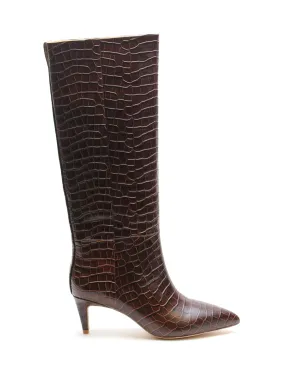 La Tribe Sloane Knee High Boot - Chocolate Croc