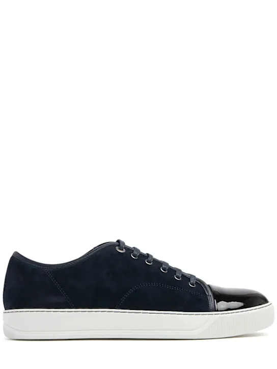 Lanvin   Suede & leather low top sneakers 