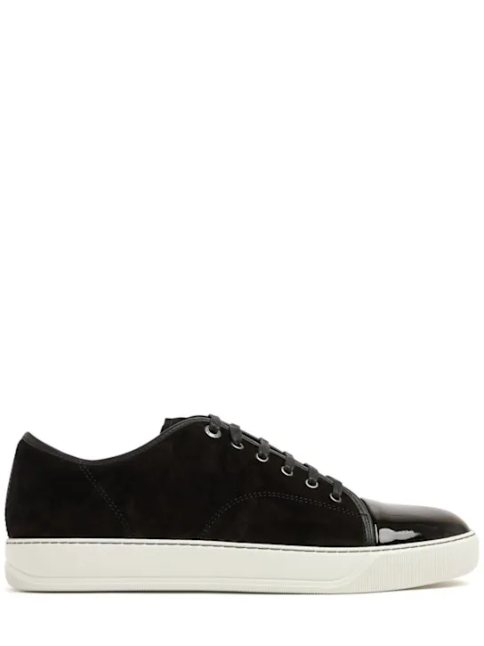 Lanvin   Suede & leather low top sneakers 