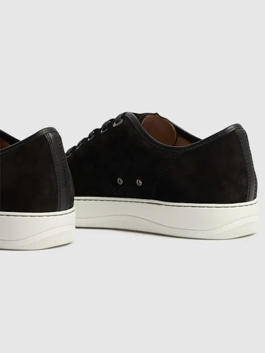 Lanvin   Suede & leather low top sneakers 