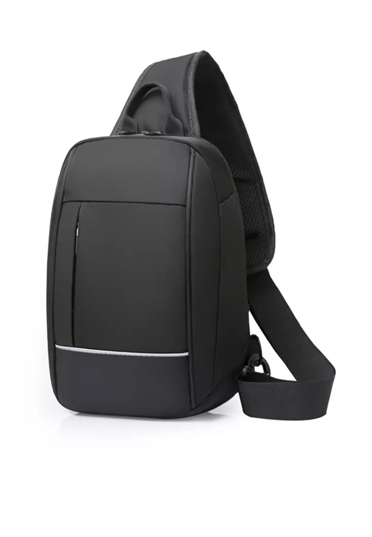 Lara Men's Trendy Multi-functional Shoulder Bag Chest Bag - Black