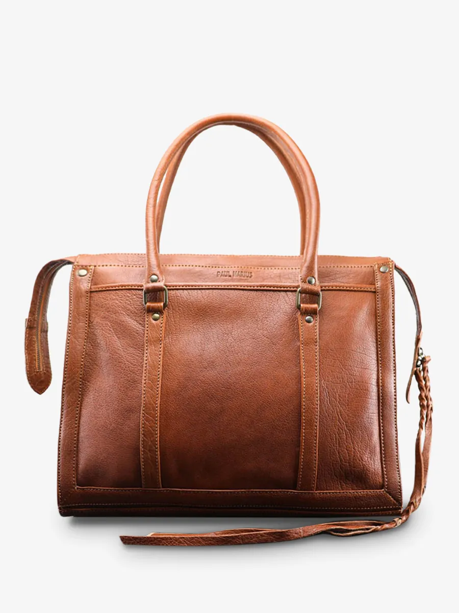 leather handbag for women Brown - LeRive Droite - M Light Brown | PAUL MARIUS