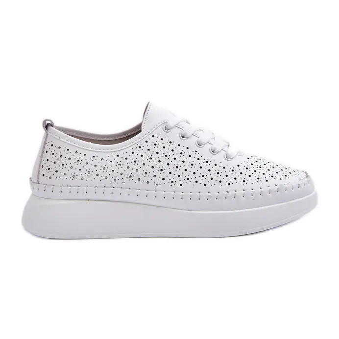 Leather Sneakers on the S.Barski Platform LR278 White