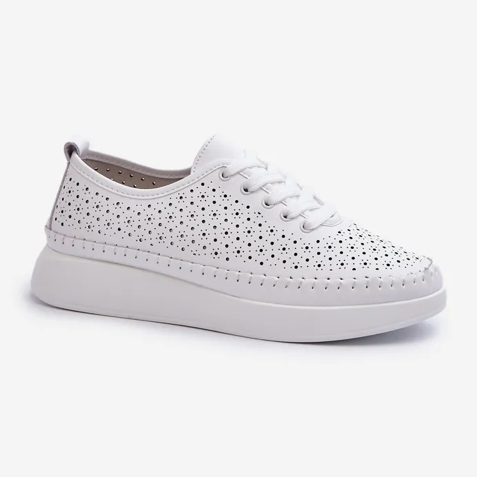 Leather Sneakers on the S.Barski Platform LR278 White