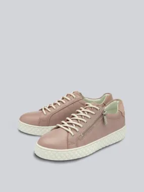 Lotus Soul Leather Trainers in Pink