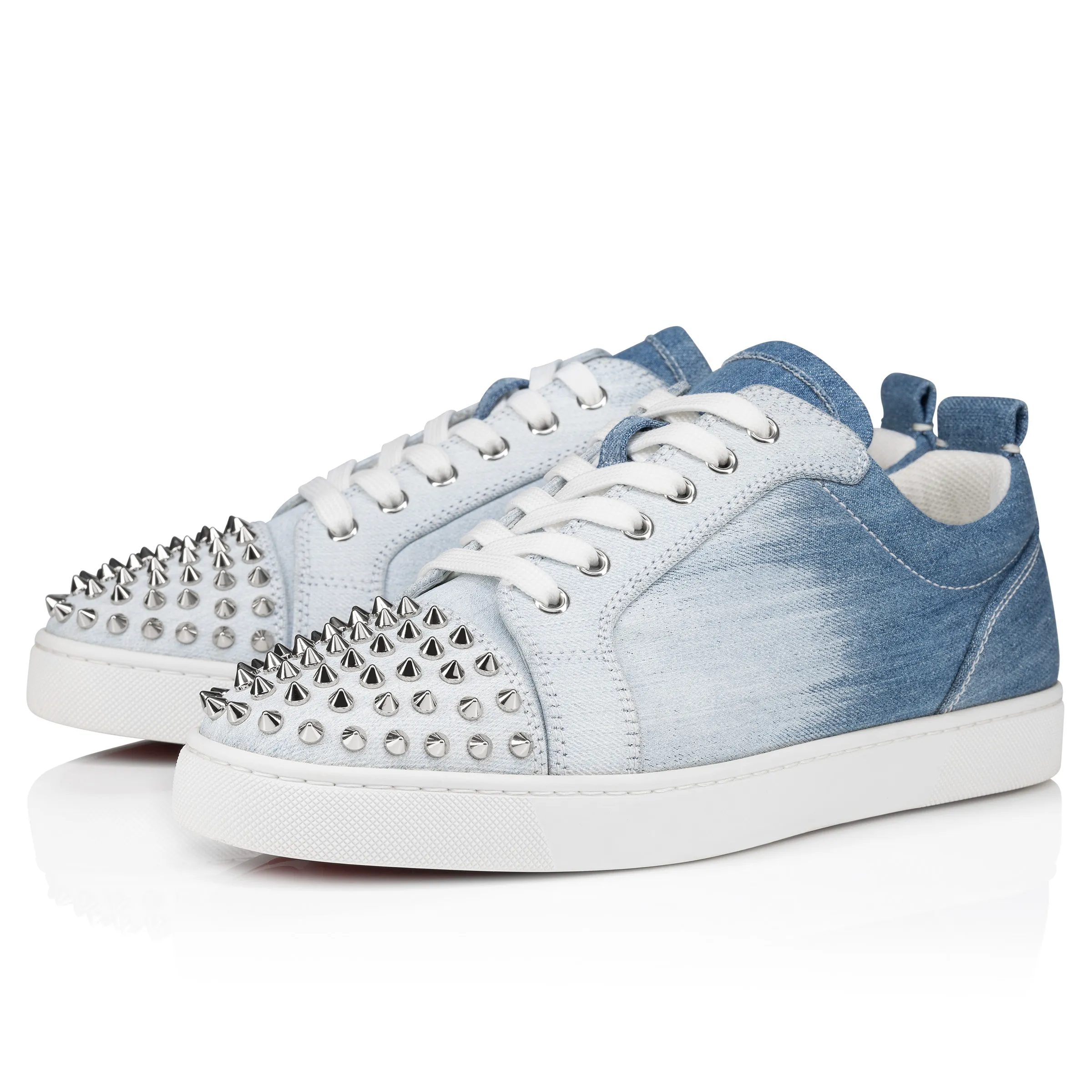 Louis Junior Spikes Sneakers - Denim brushed effect and spikes - Denim - Men