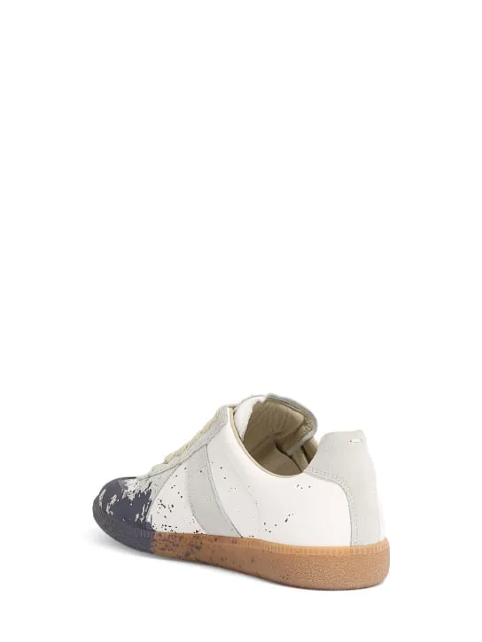 Maison Margiela   Replica painted leather low top sneakers 