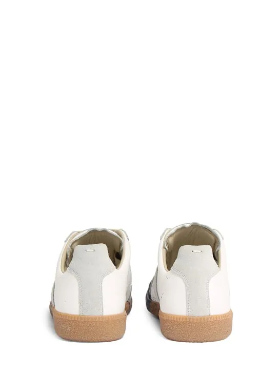 Maison Margiela   Replica painted leather low top sneakers 