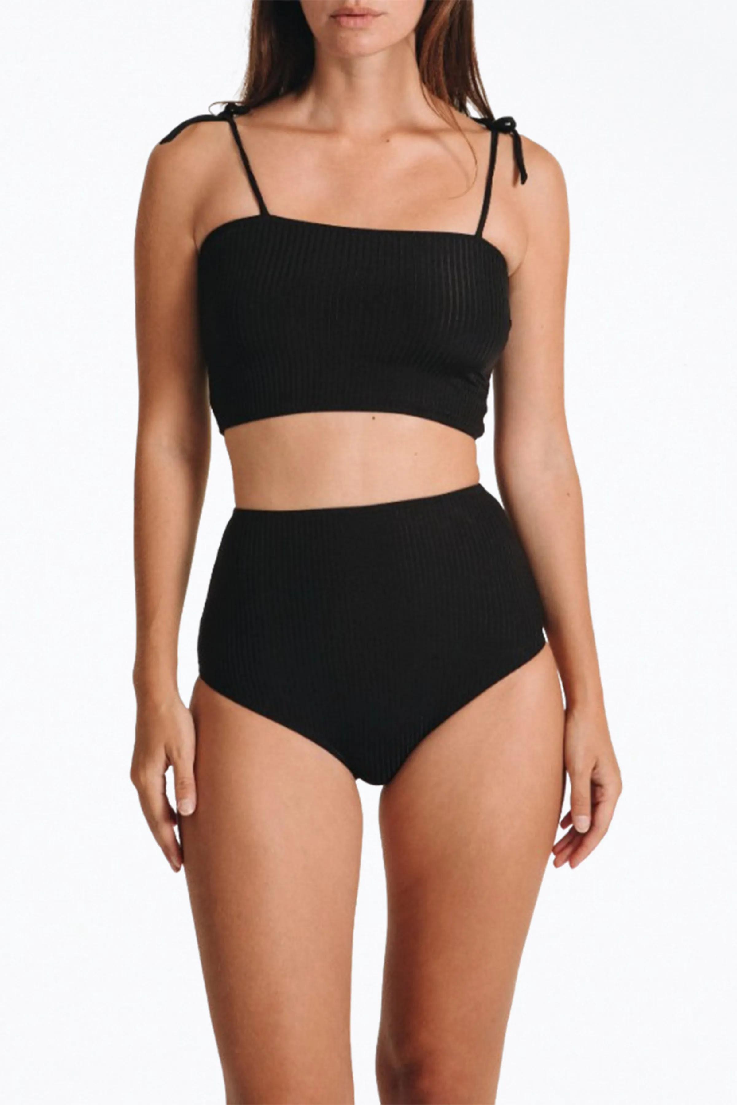 MAR HIGH-WAISTED RIBBED BIKINI BOTTOMS