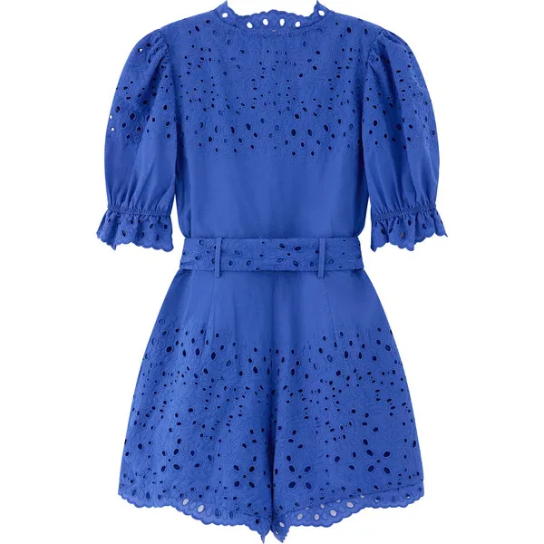 Marlo Kids Naomi Embroidered Romper Cornflower