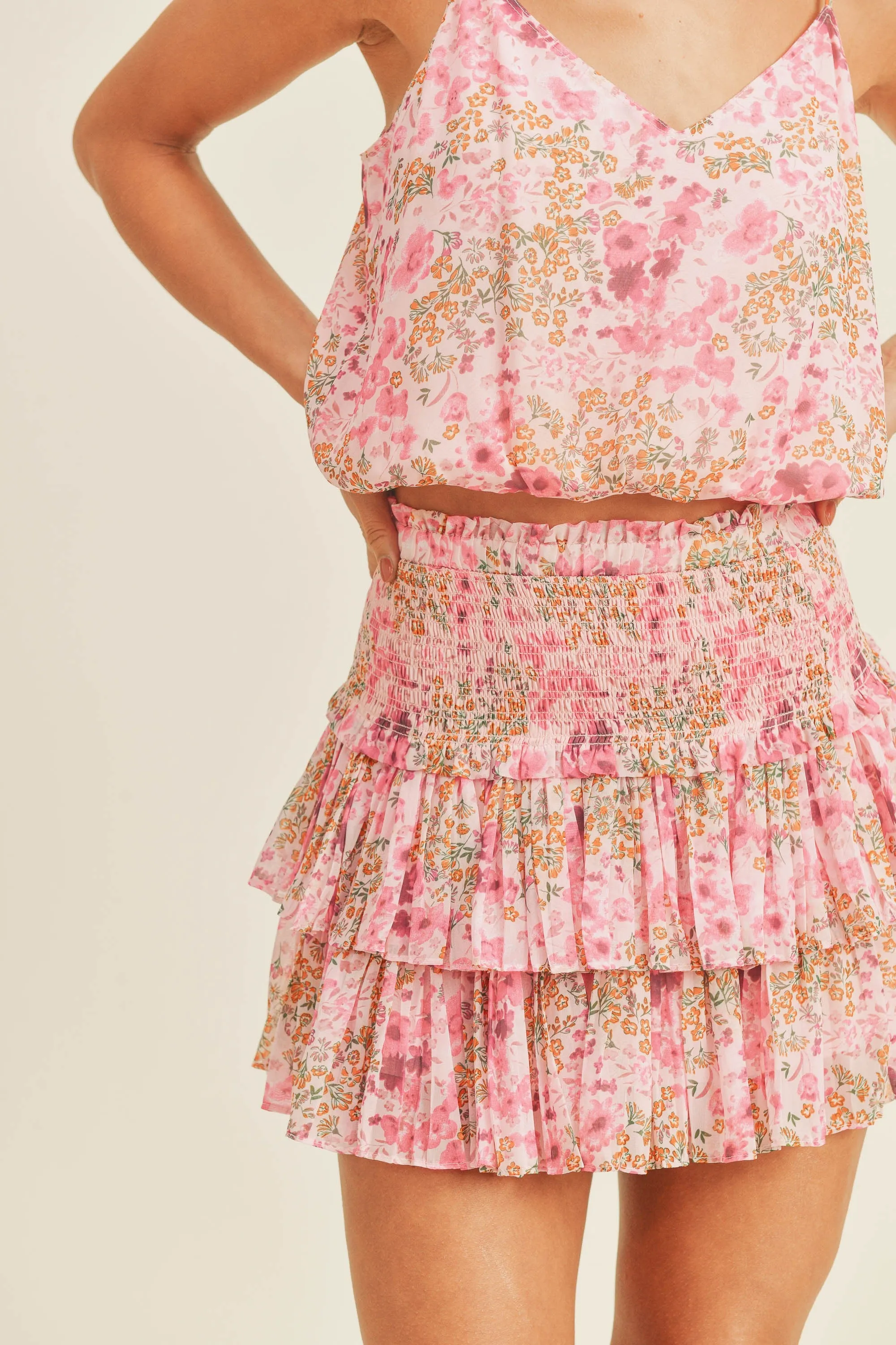 Maxine Floral Smocked Skirt