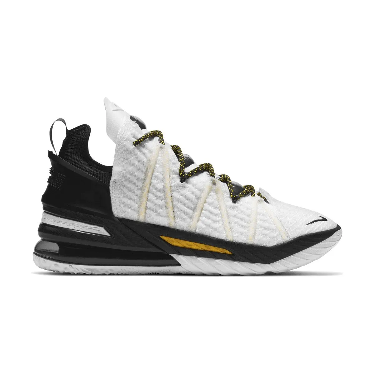 Men's LeBron 18 White/Black/Gold Basketball Shoe - Footwear