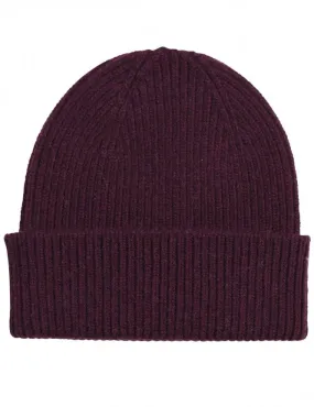 Merino Wool Beanie Hat - Oxblood Red