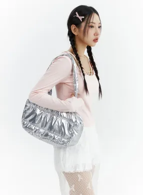 Metallic Padded Shoulder Bag CJ423